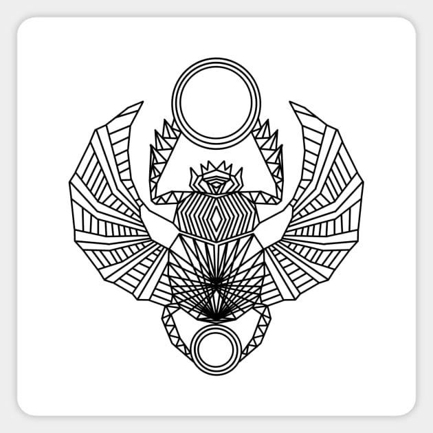 Egyptian Scarab Beetle, black Sticker by Logard